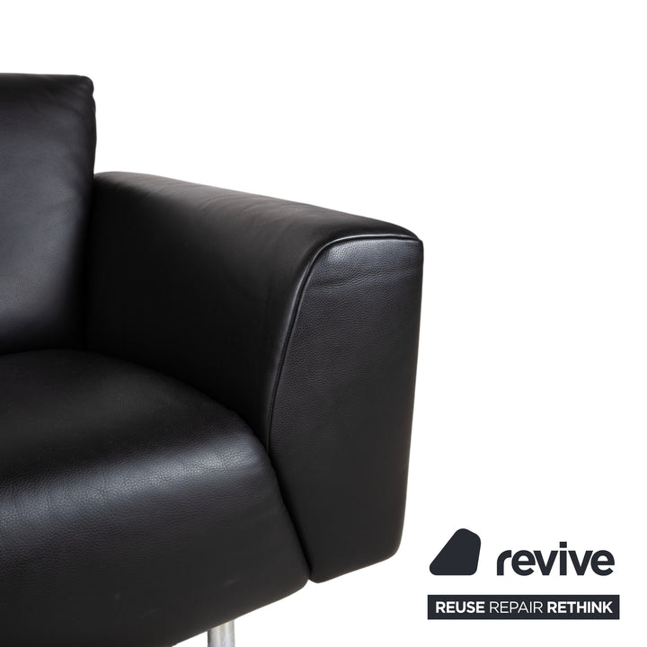 Rolf Benz Leder Zweisitzer Schwarz Sofa Couch
