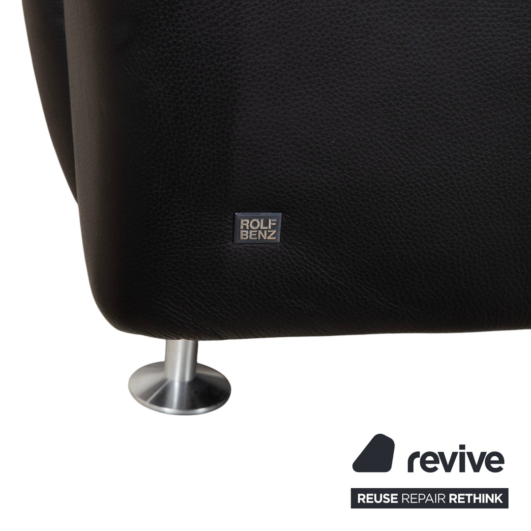 Rolf Benz Leder Zweisitzer Schwarz Sofa Couch