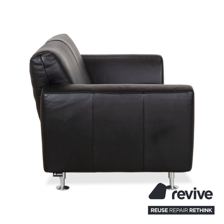 Rolf Benz Leder Zweisitzer Schwarz Sofa Couch