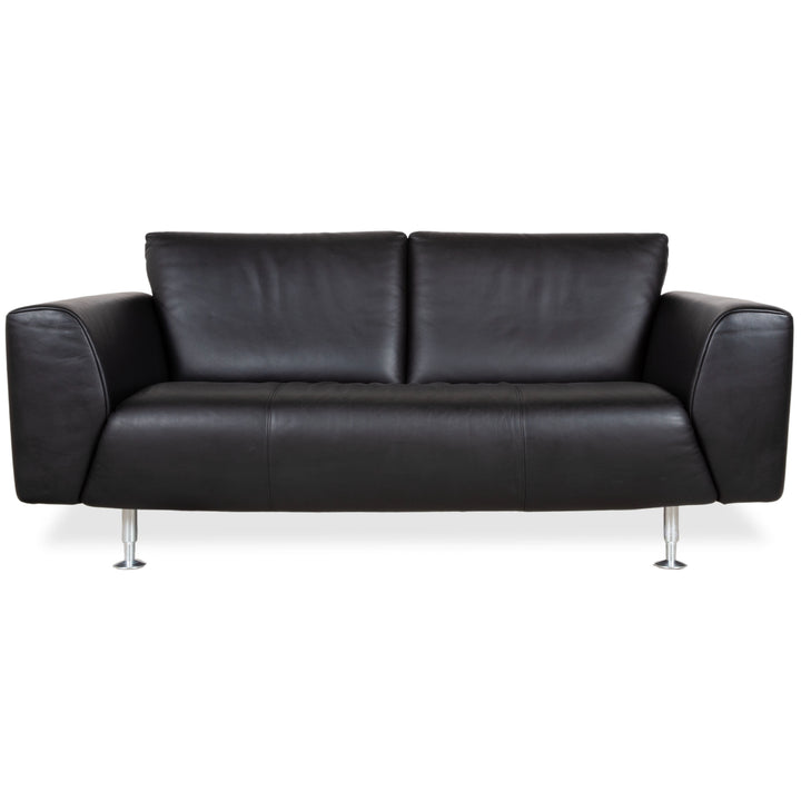 Rolf Benz Leder Zweisitzer Schwarz Sofa Couch