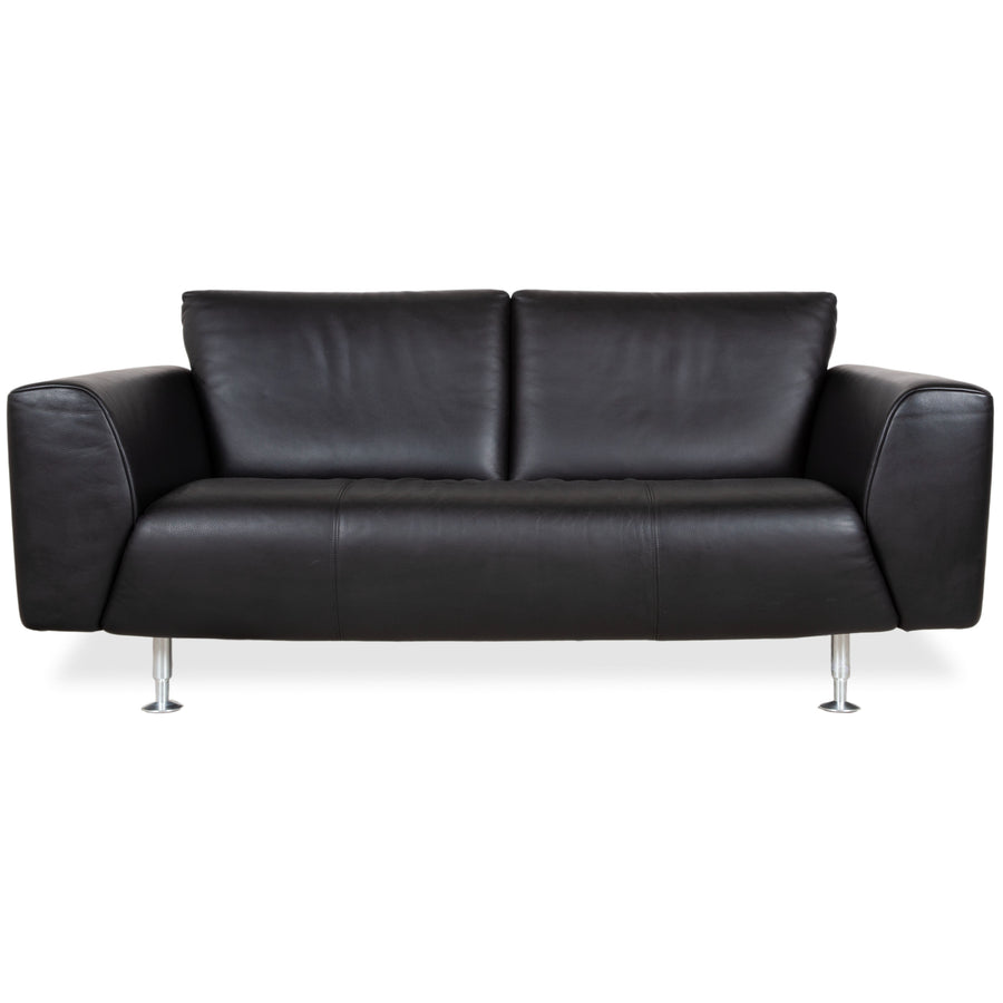 Rolf Benz Leder Zweisitzer Schwarz Sofa Couch