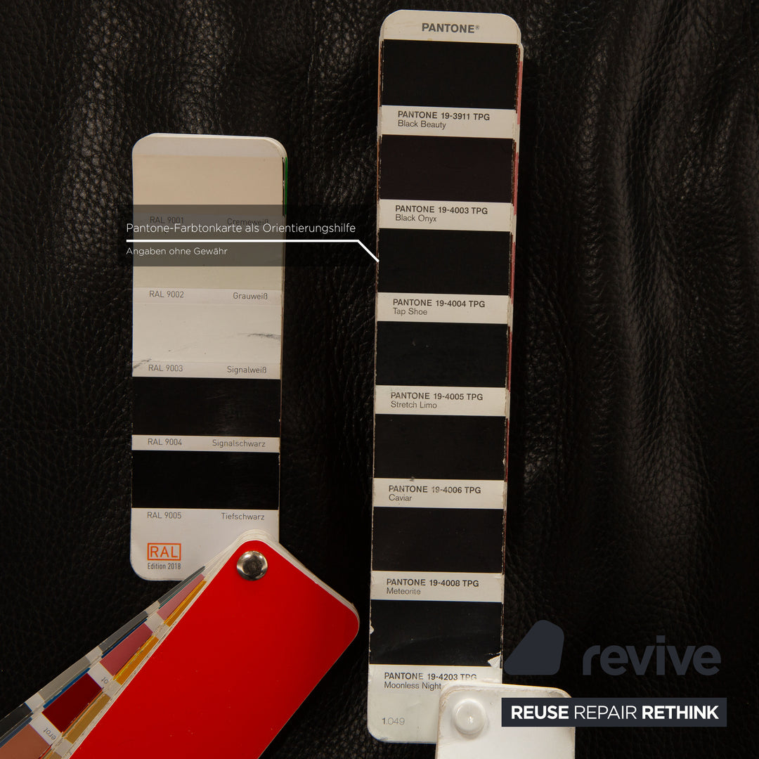 Rolf Benz leather two-seater black sofa couch