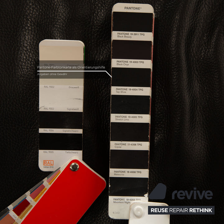 Rolf Benz leather two-seater black sofa couch