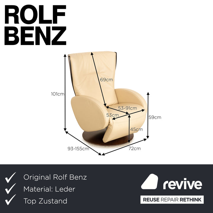 Rolf Benz LSE 5400 leather armchair cream manual function relaxation function