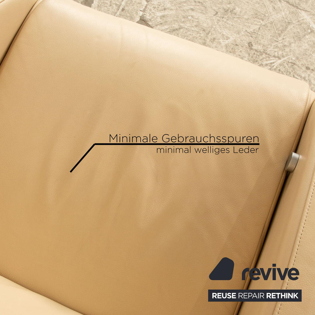 Rolf Benz LSE 5400 leather armchair cream manual function relaxation function