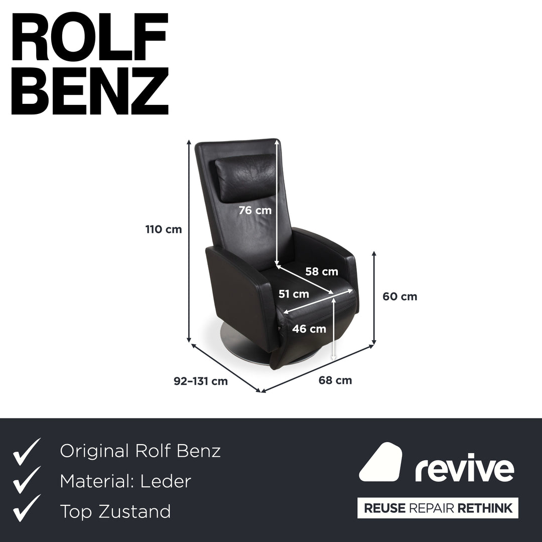 Rolf Benz LSE 5800 Leder Sessel Dunkelgrau Funktion Relaxfunktion