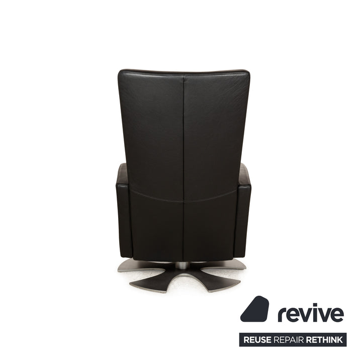 Rolf Benz LSE 5800 Leather Armchair Black Relax manual function