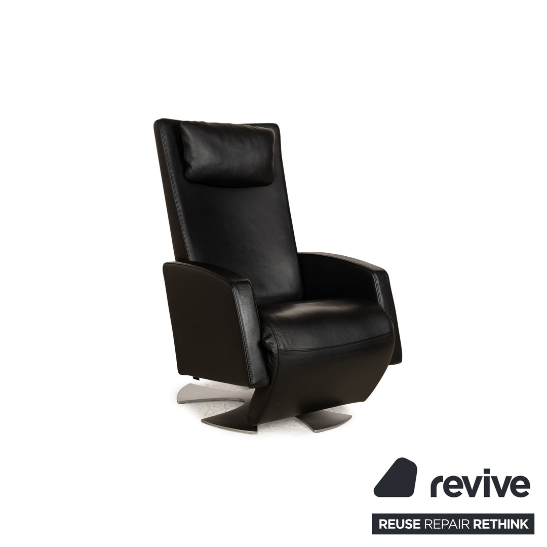 Rolf Benz LSE 5800 Leather Armchair Black Relax manual function