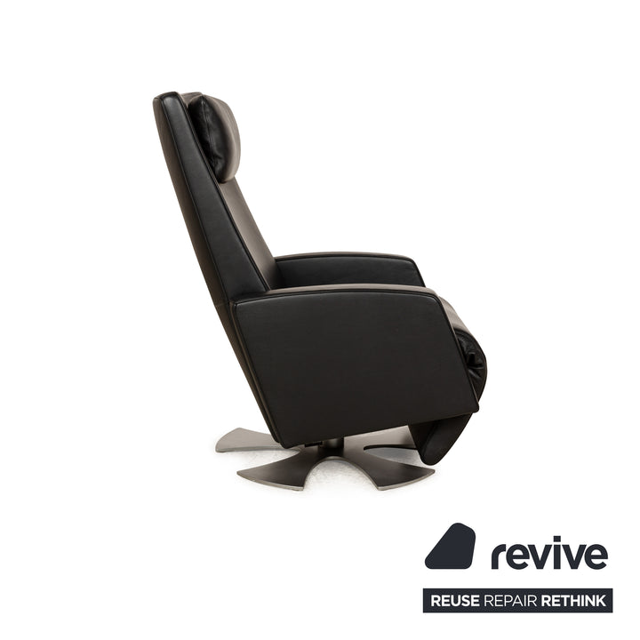 Rolf Benz LSE 5800 Leather Armchair Black Relax manual function
