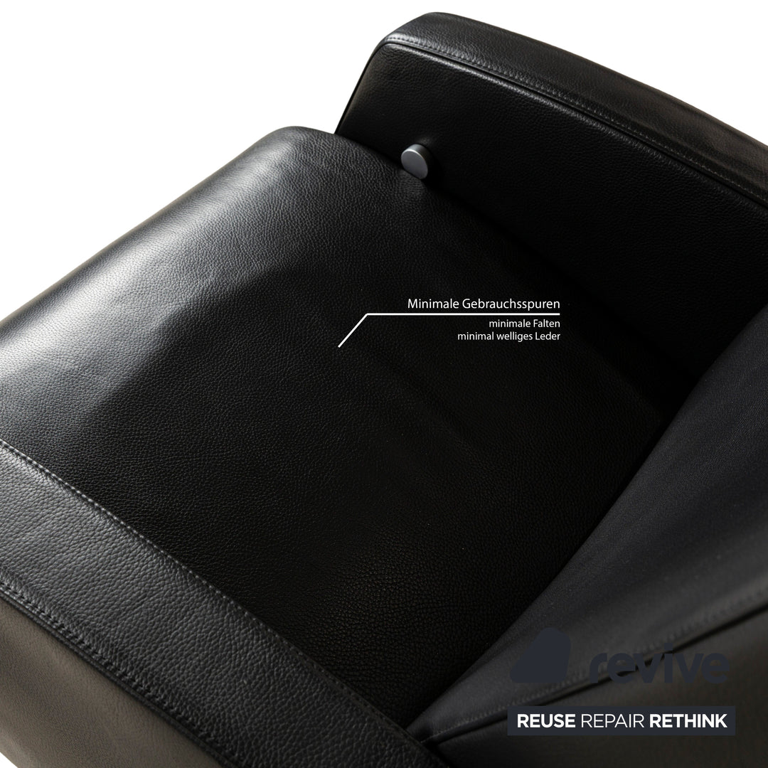 Rolf Benz LSE 5800 Leather Armchair Black Relax manual function