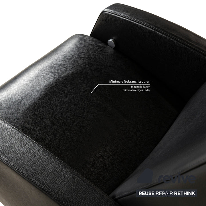 Rolf Benz LSE 5800 Leather Armchair Black Relax manual function