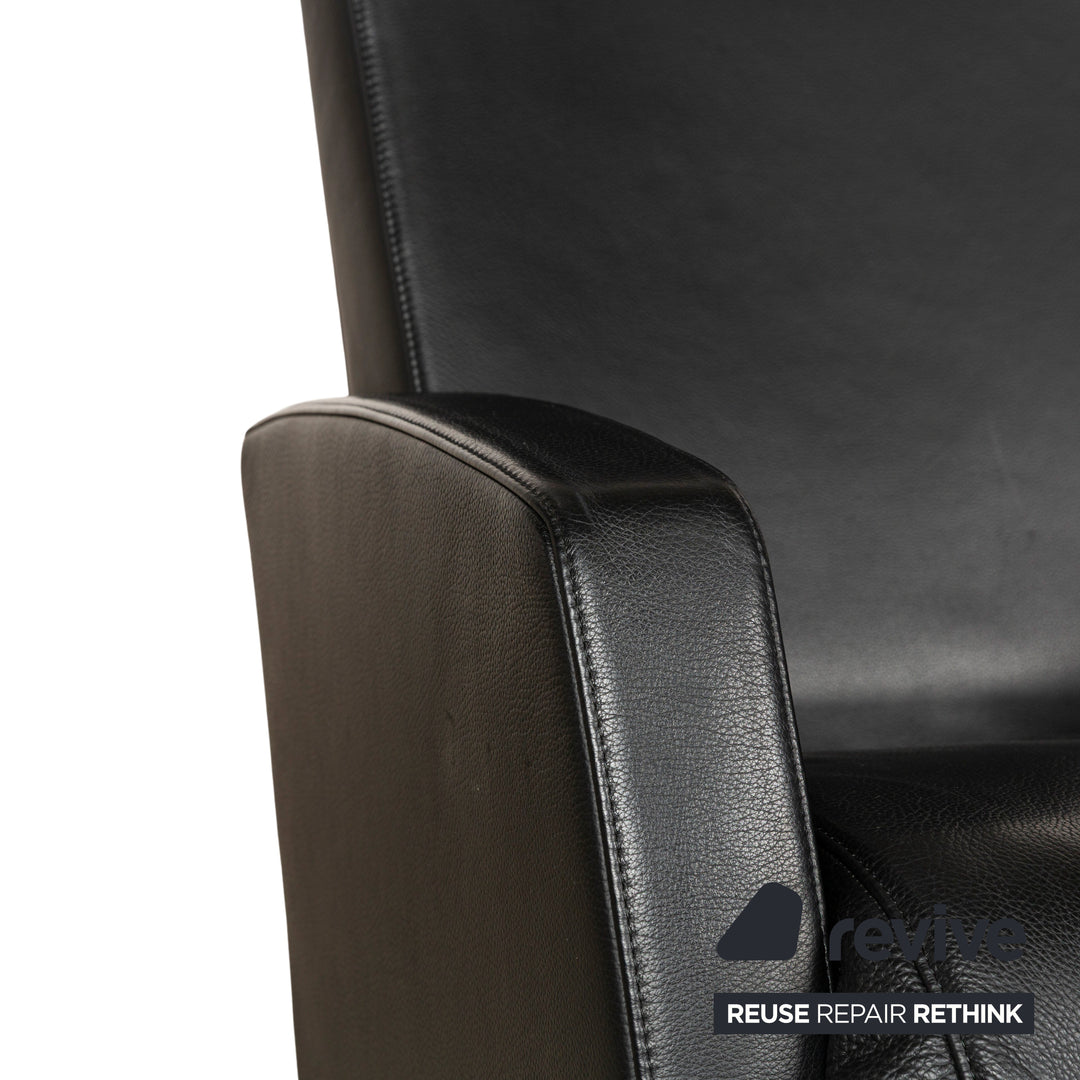 Rolf Benz LSE 5800 Leather Armchair Black Relax manual function