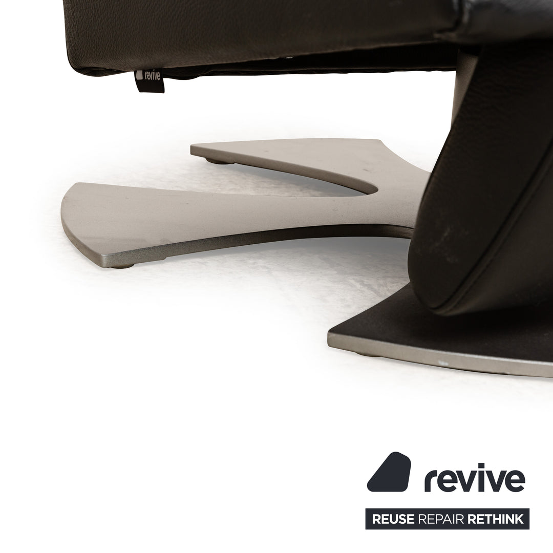 Rolf Benz LSE 5800 Leather Armchair Black Relax manual function