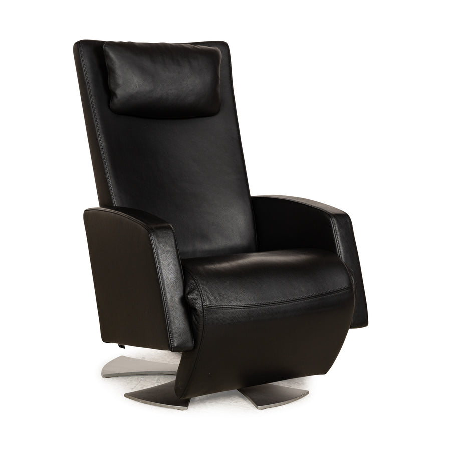 Rolf Benz LSE 5800 Leather Armchair Black Relax manual function