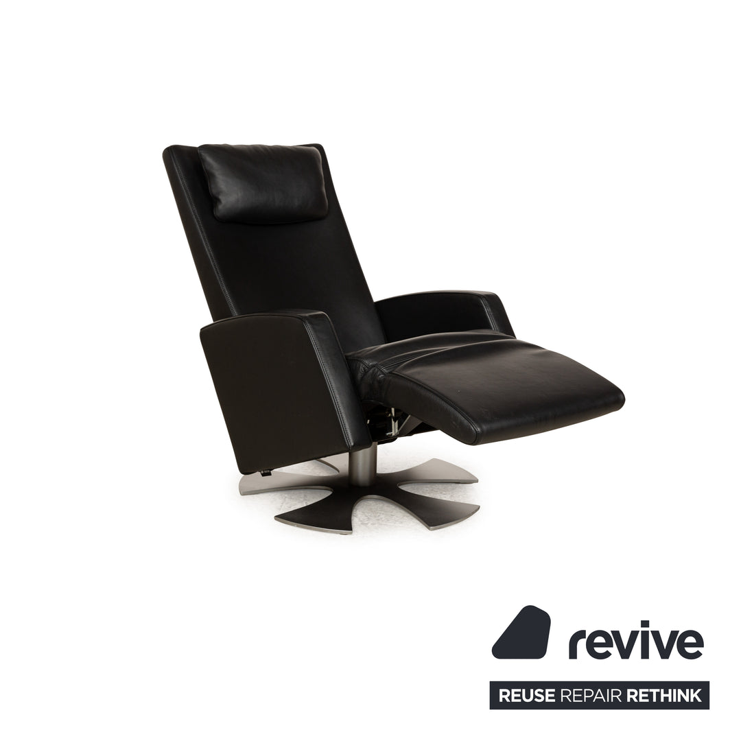 Rolf Benz LSE 5800 Leather Armchair Black Relax manual function