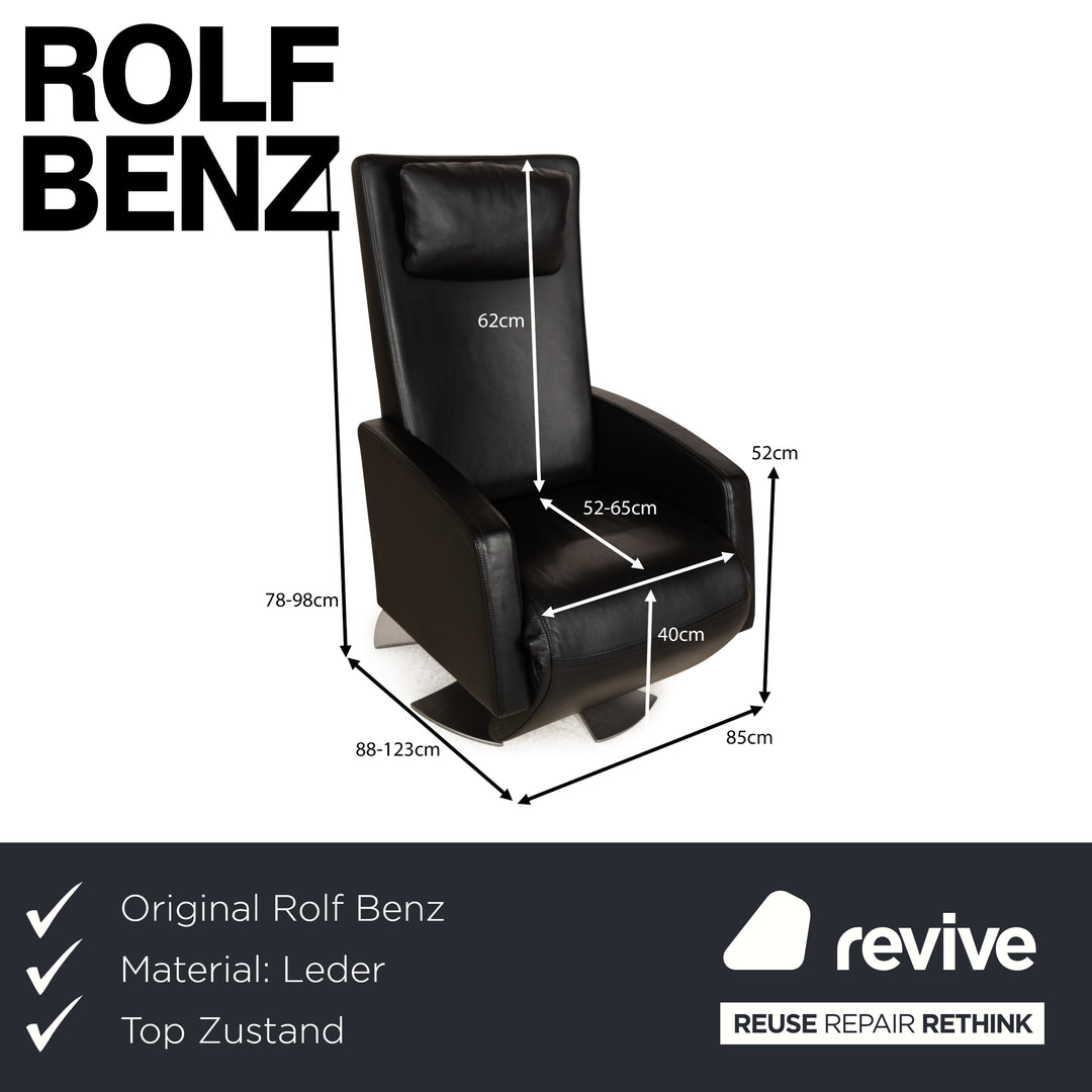 Rolf Benz LSE 5800 Leather Armchair Black Relax manual function