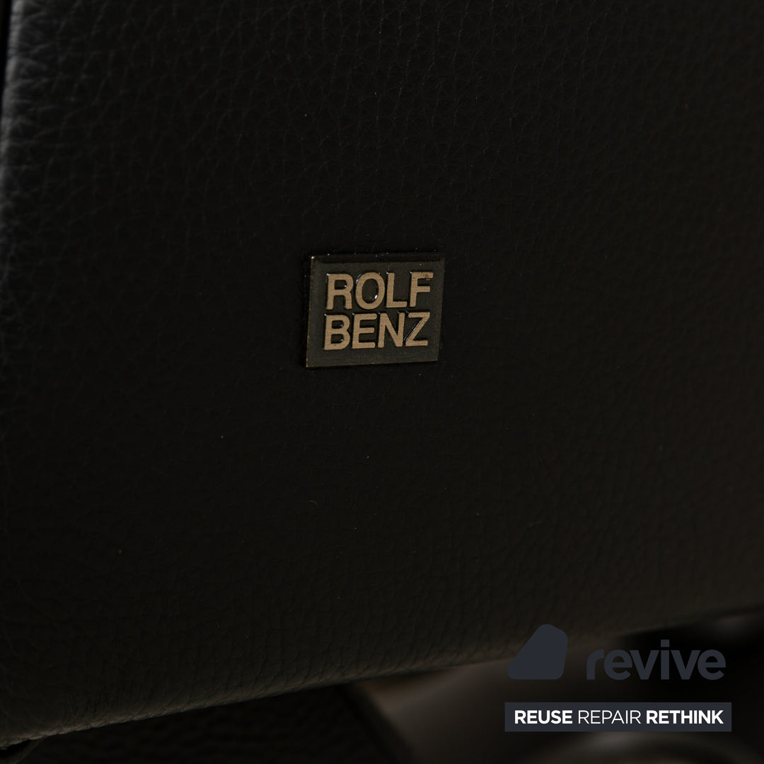 Rolf Benz LSE 5800 Leather Armchair Black Relax manual function