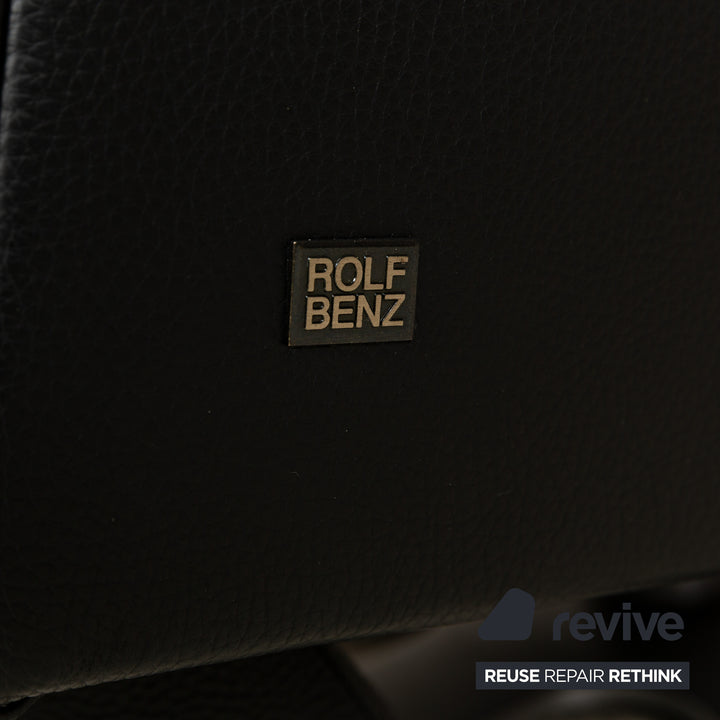 Rolf Benz LSE 5800 Leather Armchair Black Relax manual function