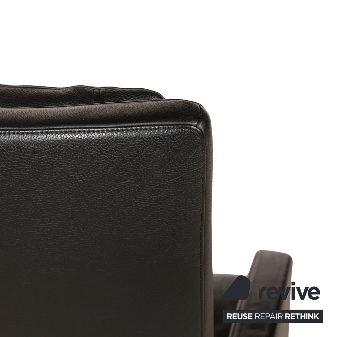 Rolf Benz LSE 5800 Leather Armchair Black Relax manual function