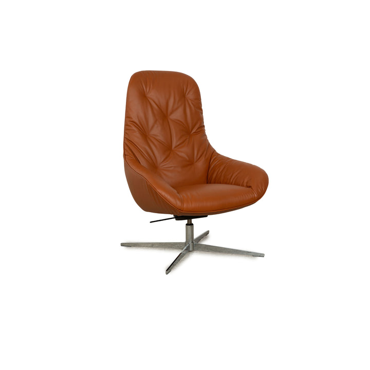 Rolf Benz MEG Leather Armchair Brown Sienna manual function