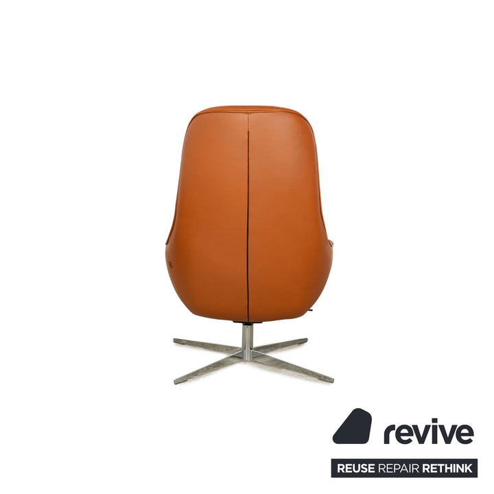 Rolf Benz MEG Leder Sessel Sienna Braun Beige manuelle Funktion inkl. Hocker