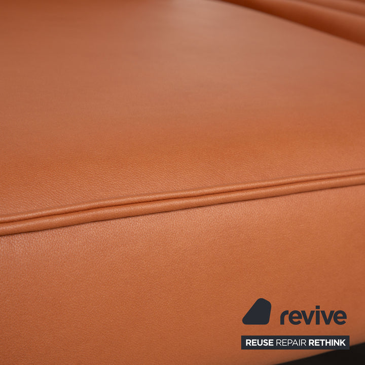 Rolf Benz Mera 386 Leder Zweisitzer Braun Camel manuelle Funktion Sofa Couch Neubezug GAVIN 103