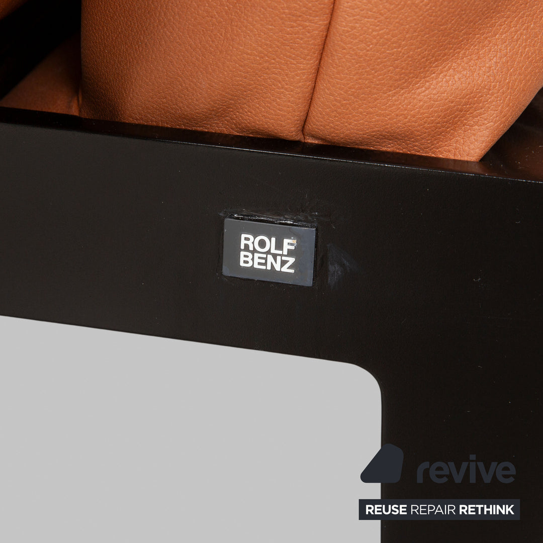 Rolf Benz Mera 386 Leder Zweisitzer Braun Camel manuelle Funktion Sofa Couch Neubezug GAVIN 103