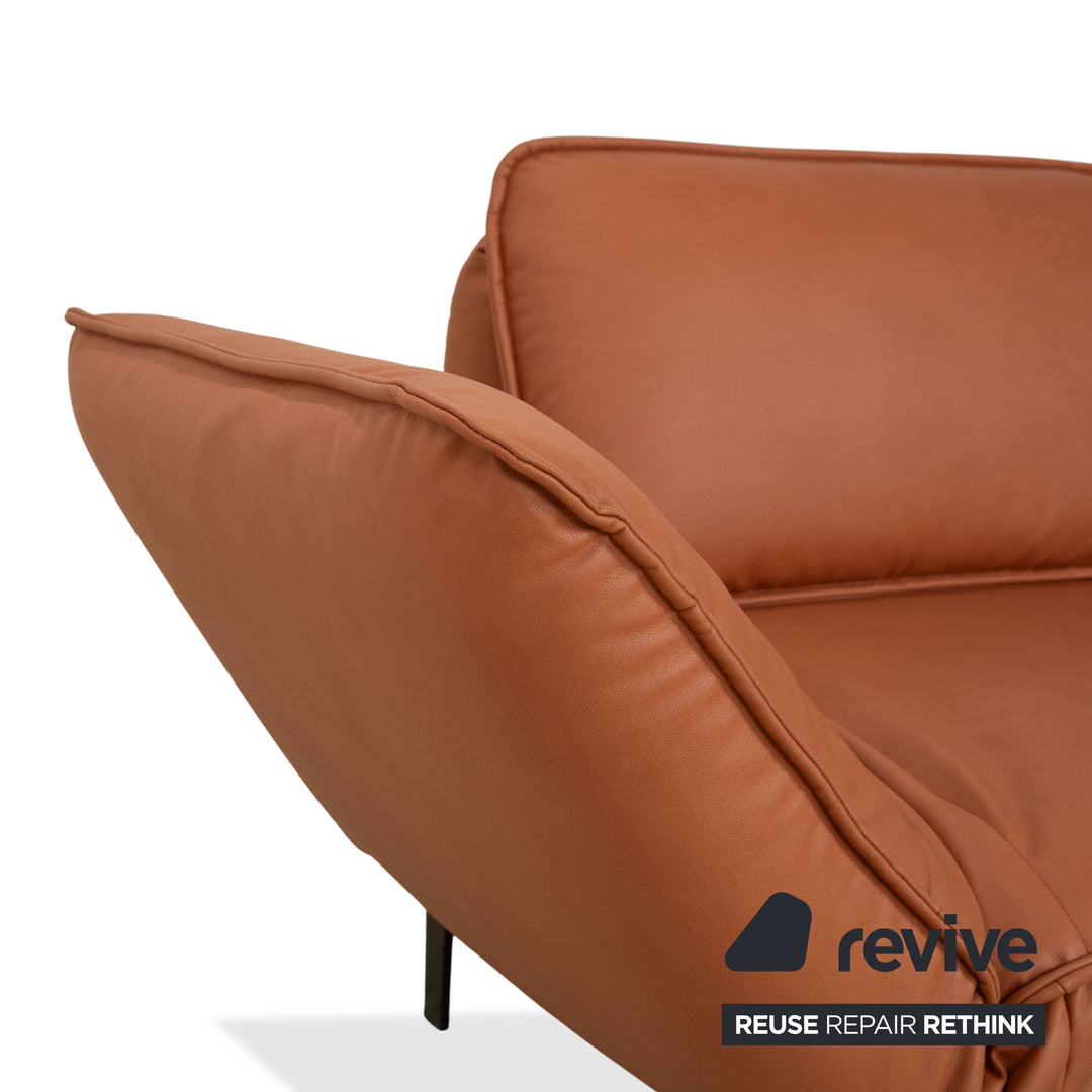 Rolf Benz Mera 386 Leder Zweisitzer Braun Camel manuelle Funktion Sofa Couch Neubezug GAVIN 103