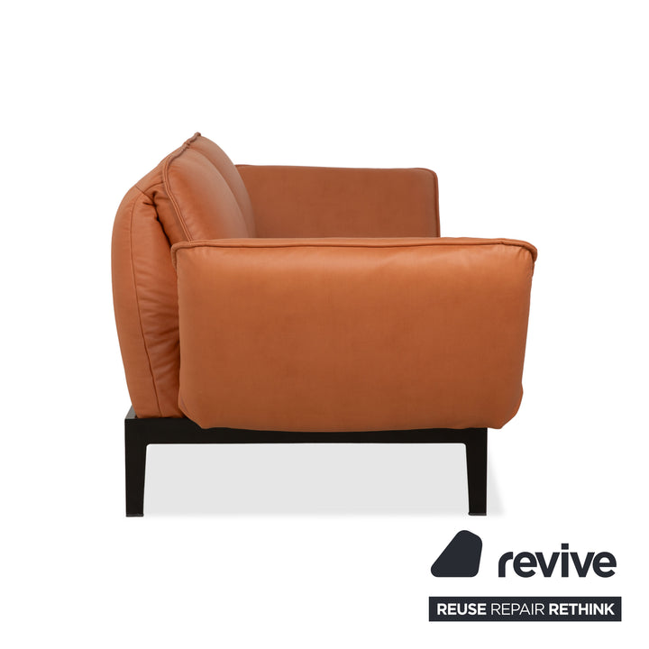 Rolf Benz Mera 386 Leder Zweisitzer Braun Camel manuelle Funktion Sofa Couch Neubezug GAVIN 103