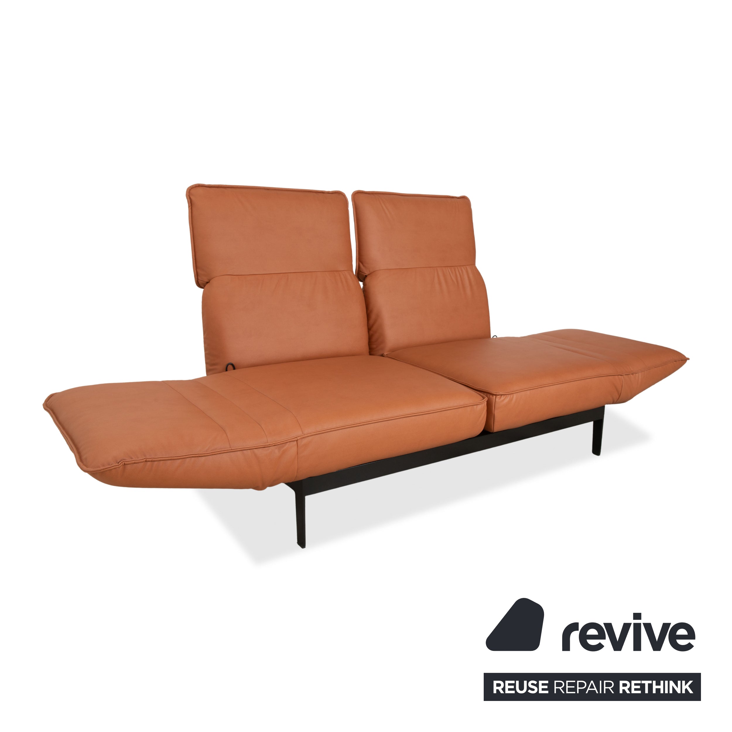 Rolf Benz Mera 386 Leder Zweisitzer Braun Camel manuelle Funktion Sofa Couch Neubezug GAVIN 103