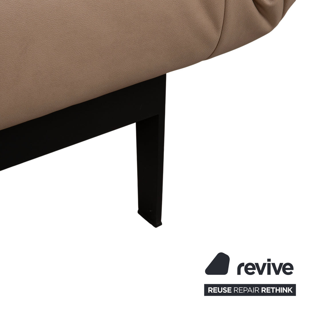 Rolf Benz Mera 386 Leder Zweisitzer manuelle Funktion Braun Beige Taupe Neubezug GAVIN 102