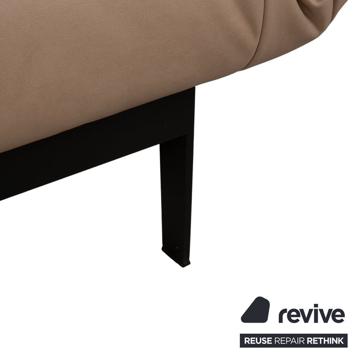Rolf Benz Mera 386 Leder Zweisitzer manuelle Funktion Braun Beige Taupe Neubezug GAVIN 102