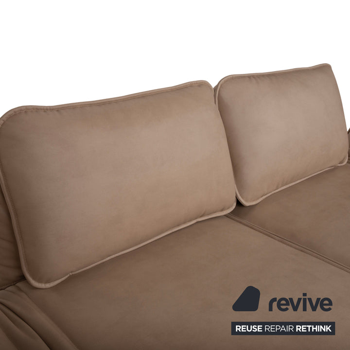 Rolf Benz Mera 386 Leder Zweisitzer manuelle Funktion Braun Beige Taupe Neubezug GAVIN 102