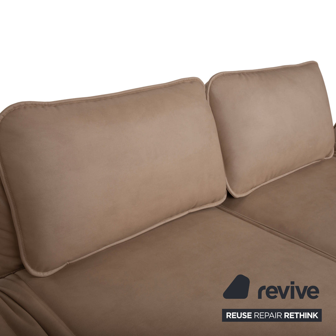Rolf Benz Mera 386 Leder Zweisitzer manuelle Funktion Braun Beige Taupe Neubezug GAVIN 102