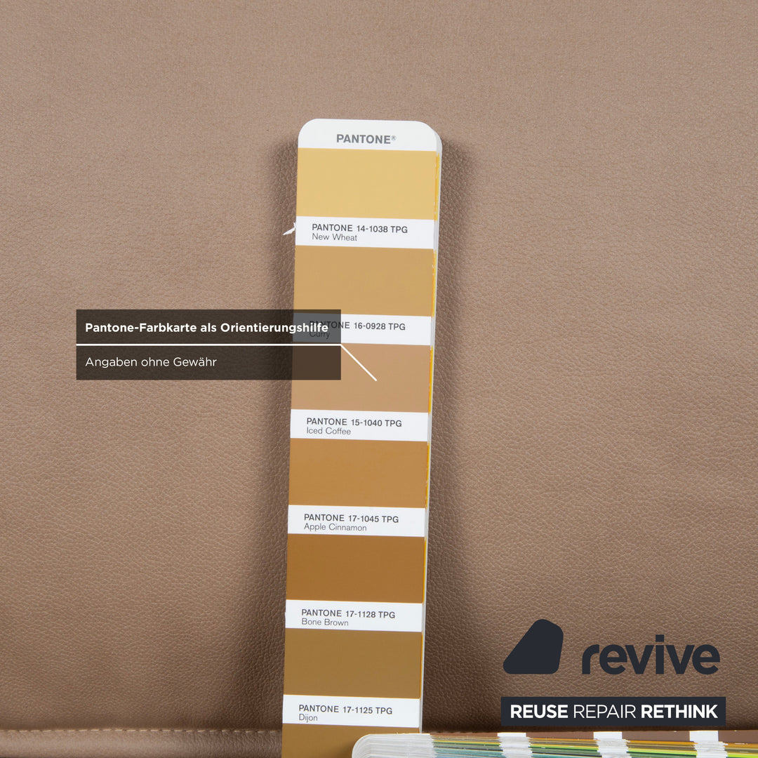 Rolf Benz Mera 386 Leder Zweisitzer manuelle Funktion Braun Beige Taupe Neubezug GAVIN 102