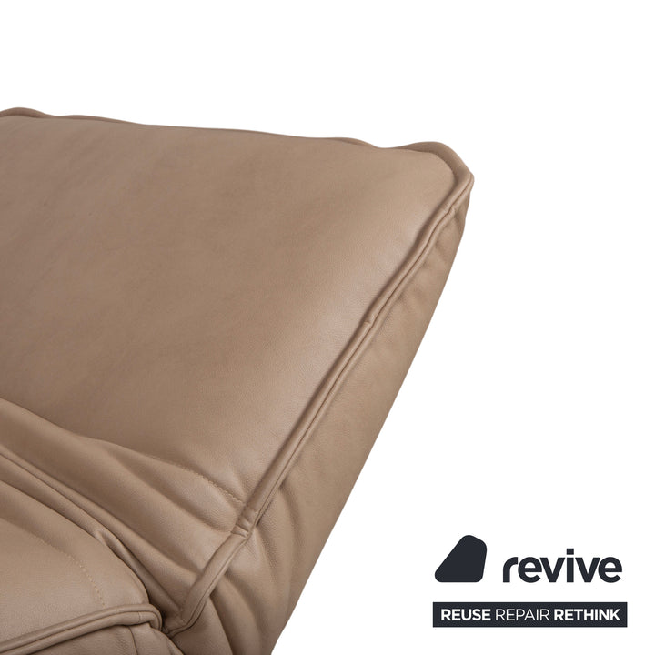 Rolf Benz Mera 386 Leder Zweisitzer manuelle Funktion Braun Beige Taupe Neubezug GAVIN 102