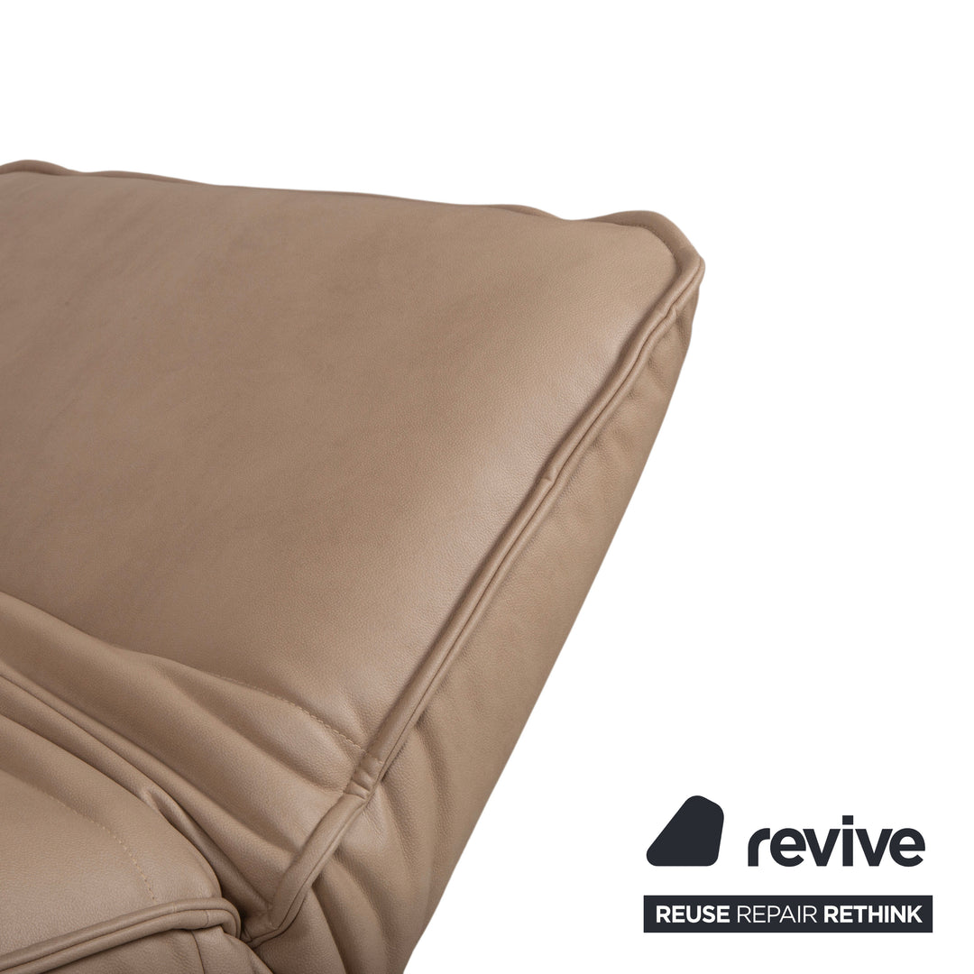 Rolf Benz Mera 386 Leder Zweisitzer manuelle Funktion Braun Beige Taupe Neubezug GAVIN 102