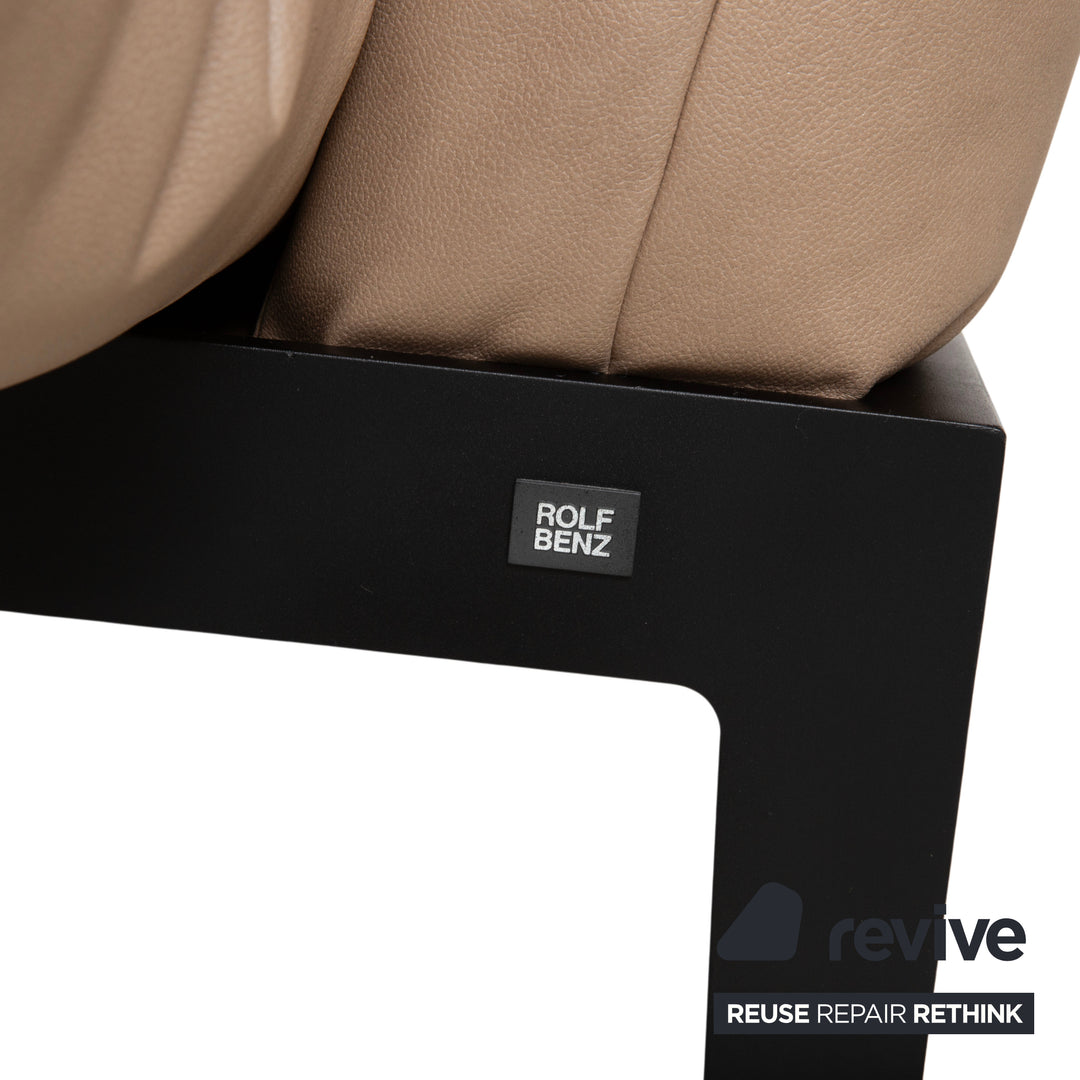 Rolf Benz Mera 386 Leder Zweisitzer manuelle Funktion Braun Beige Taupe Neubezug GAVIN 102