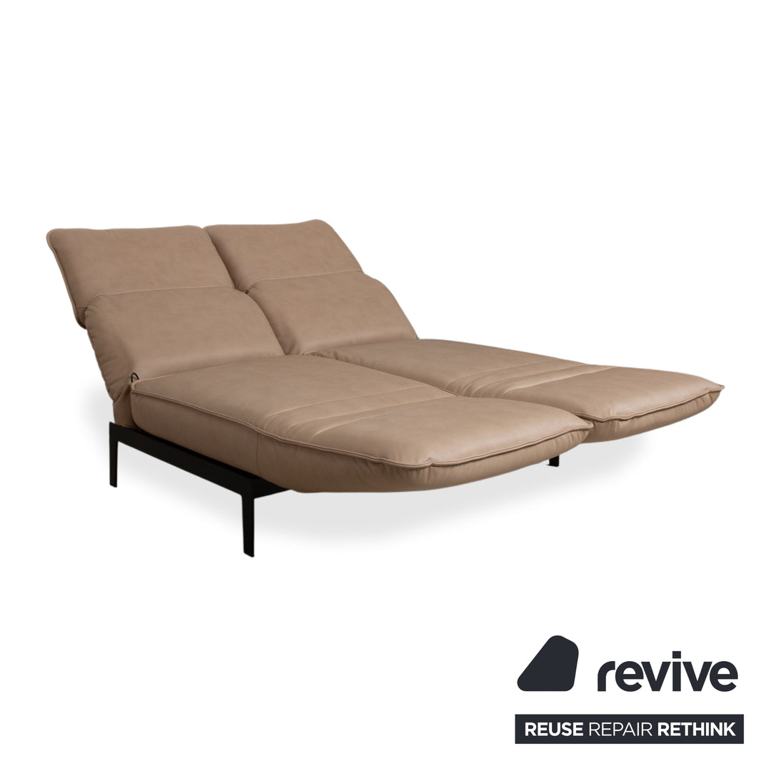 Rolf Benz Mera 386 Leder Zweisitzer manuelle Funktion Braun Beige Taupe Neubezug GAVIN 102