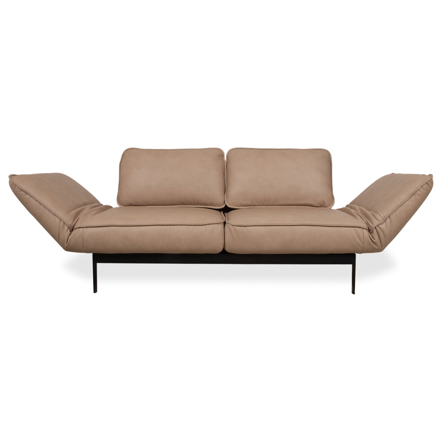 Rolf Benz Mera 386 Leder Zweisitzer manuelle Funktion Braun Beige Taupe Neubezug GAVIN 102