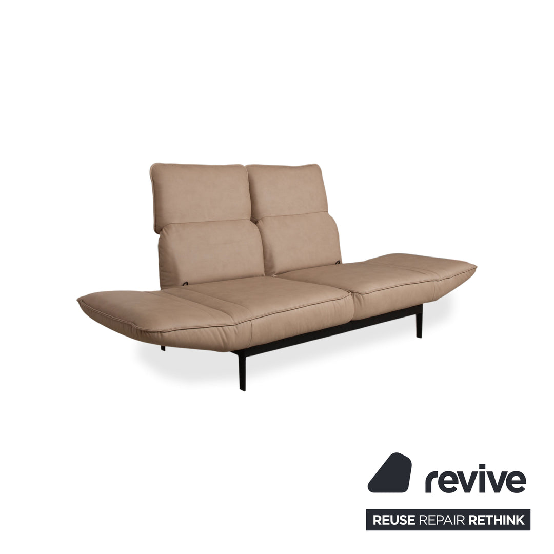 Rolf Benz Mera 386 Leder Zweisitzer manuelle Funktion Braun Beige Taupe Neubezug GAVIN 102