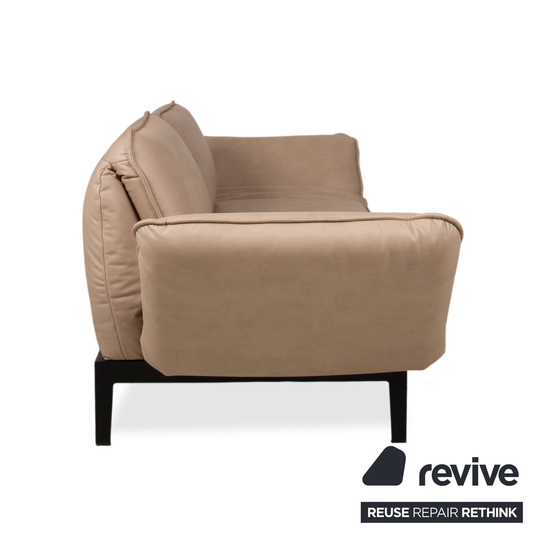Rolf Benz Mera 386 Leder Zweisitzer manuelle Funktion Braun Beige Taupe Neubezug GAVIN 102