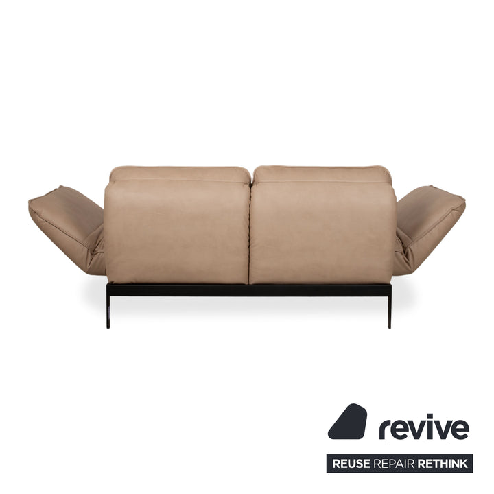 Rolf Benz Mera 386 Leder Zweisitzer manuelle Funktion Braun Beige Taupe Neubezug GAVIN 102