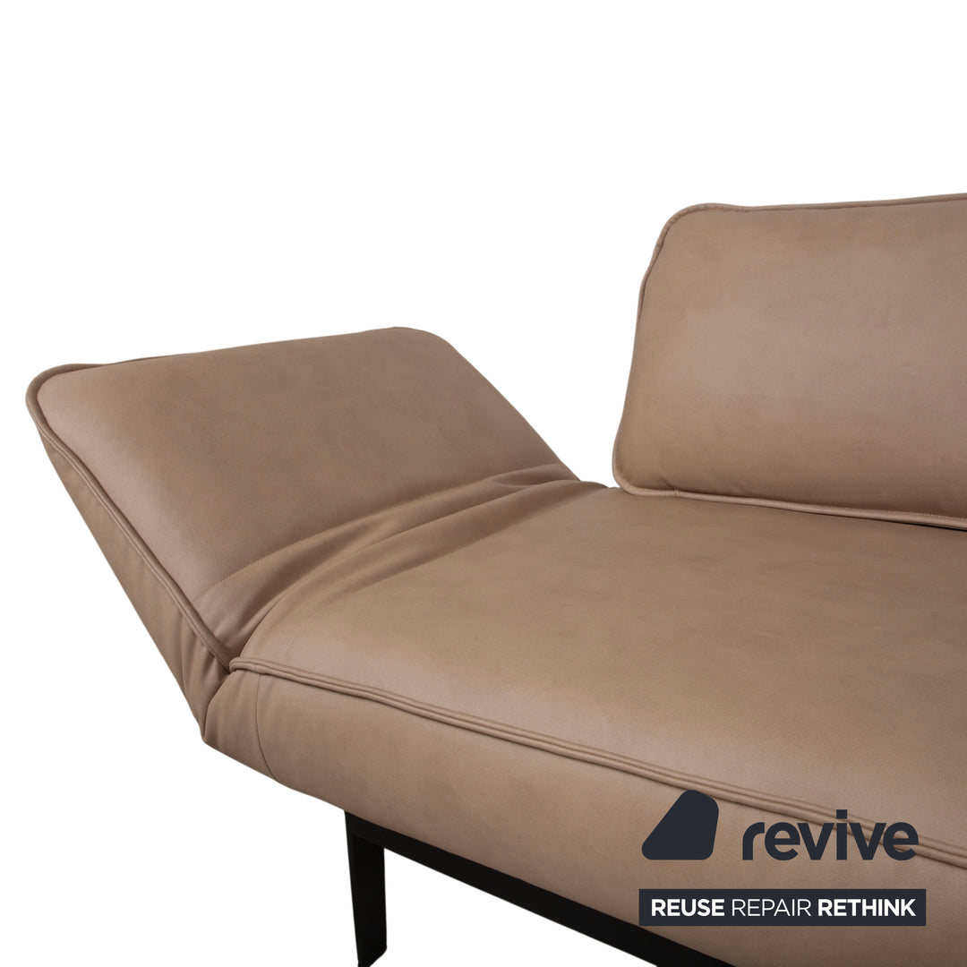 Rolf Benz Mera 386 Leder Zweisitzer manuelle Funktion Braun Beige Taupe Neubezug GAVIN 102