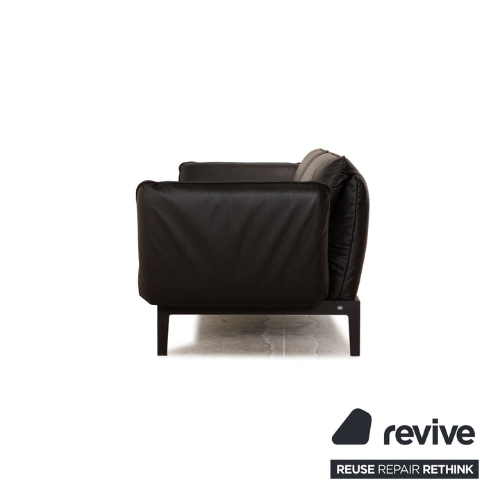 Rolf Benz Mera 386 Leder Zweisitzer Schwarz manuelle Funktion Sofa Couch