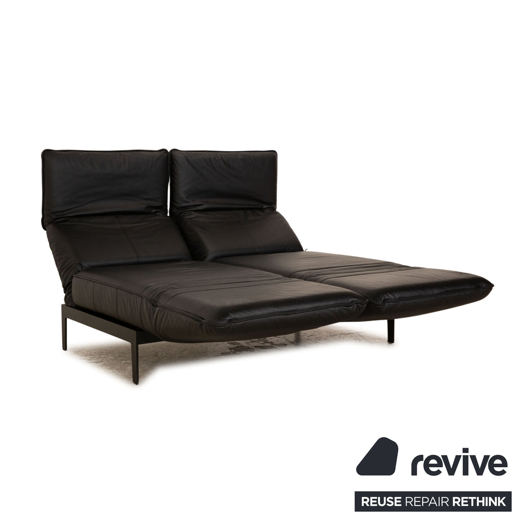 Rolf Benz Mera 386 Leder Zweisitzer Schwarz manuelle Funktion Sofa Couch