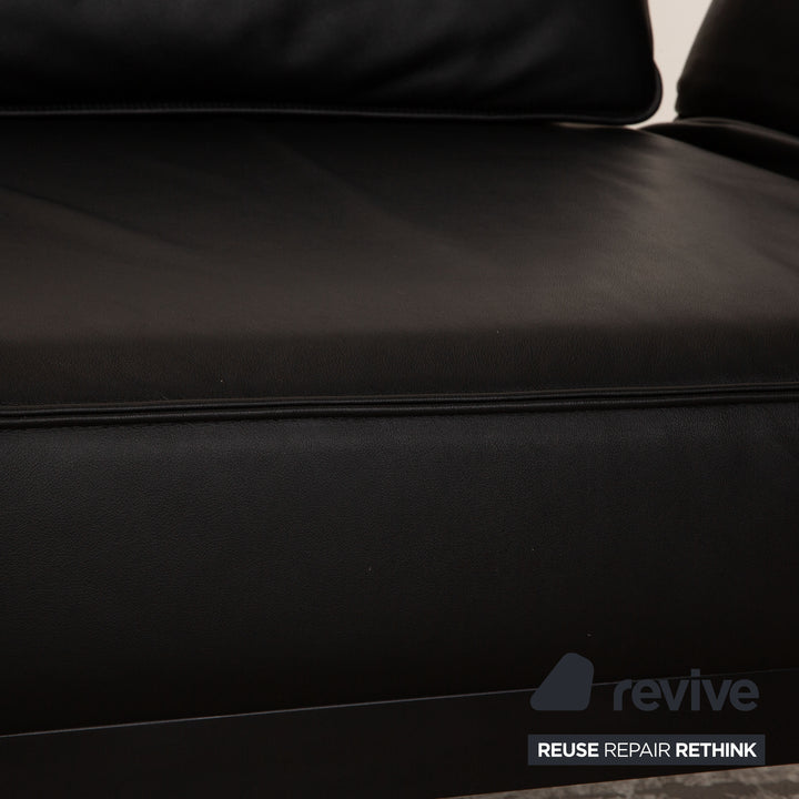 Rolf Benz Mera 386 Leder Zweisitzer Schwarz manuelle Funktion Sofa Couch