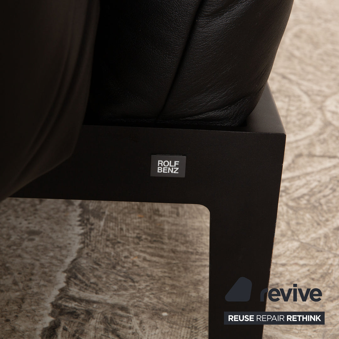 Rolf Benz Mera 386 Leder Zweisitzer Schwarz manuelle Funktion Sofa Couch