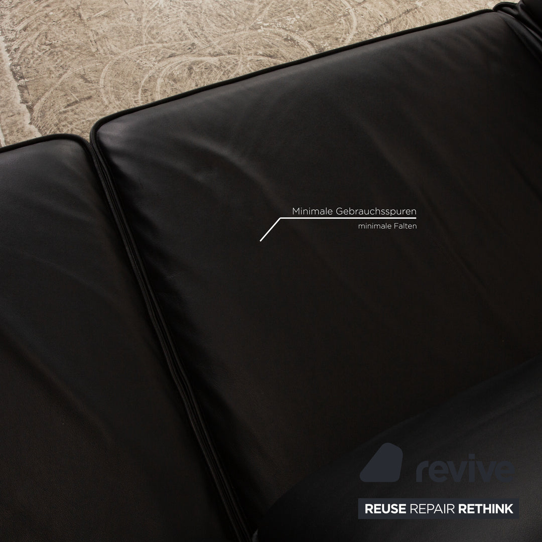 Rolf Benz Mera 386 Leder Zweisitzer Schwarz manuelle Funktion Sofa Couch