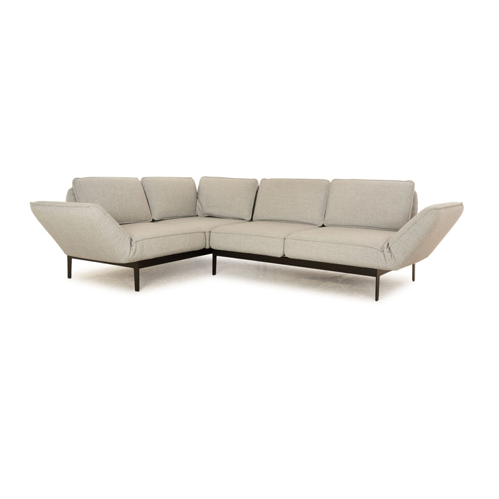 Rolf Benz Mera 386 fabric corner sofa grey chaise longue right manual function sofa couch